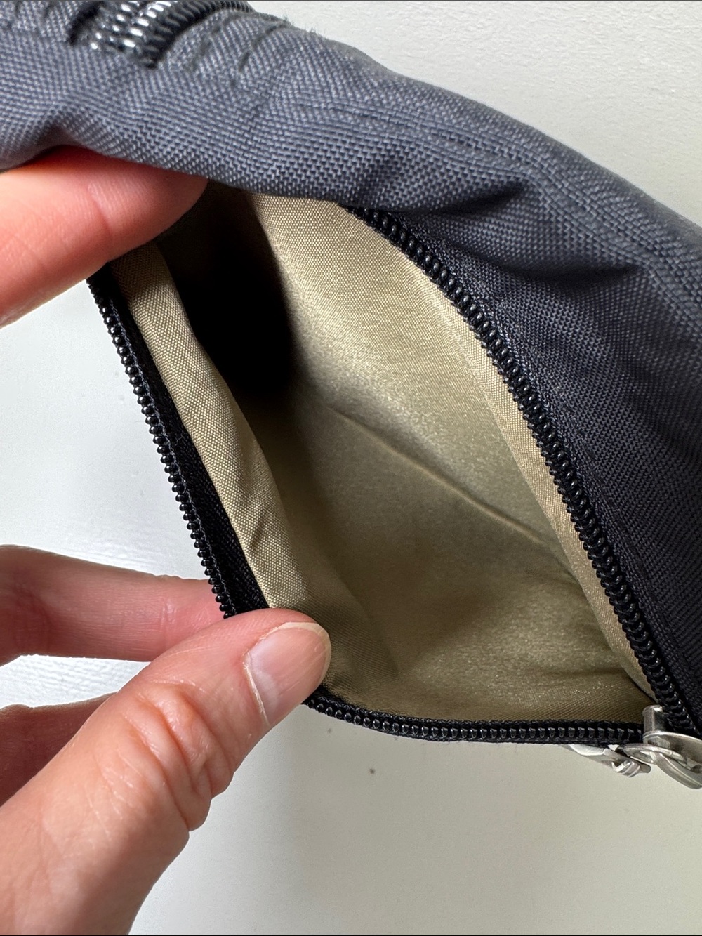 Baggalini black nylon crossbody bag with matching integrated mini bag/wallet. - Picture 7 of 16